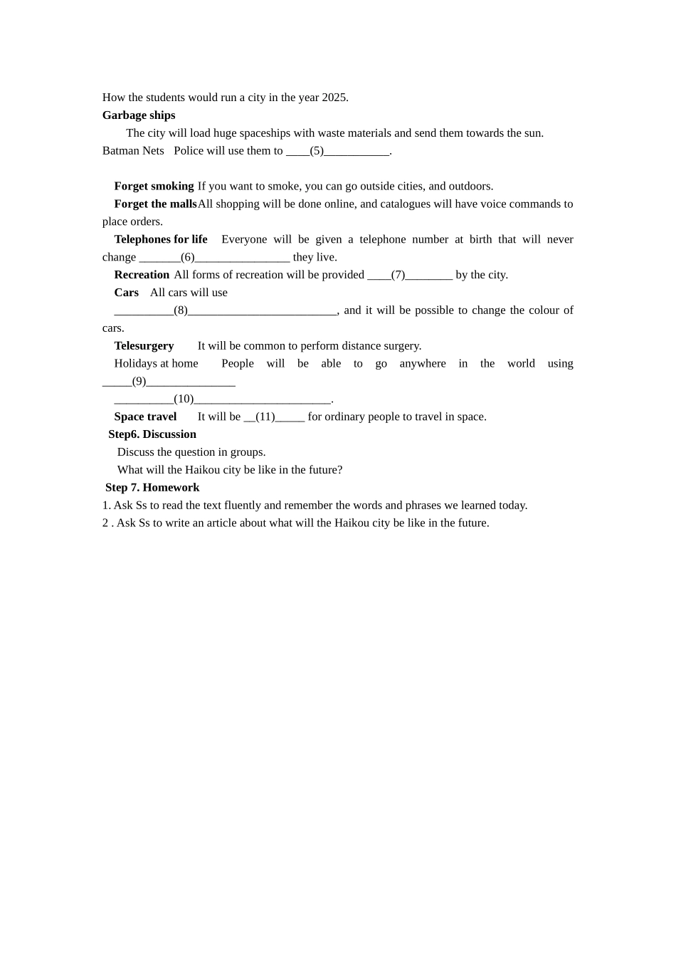 教案Module1LifeintheFuture_第2页