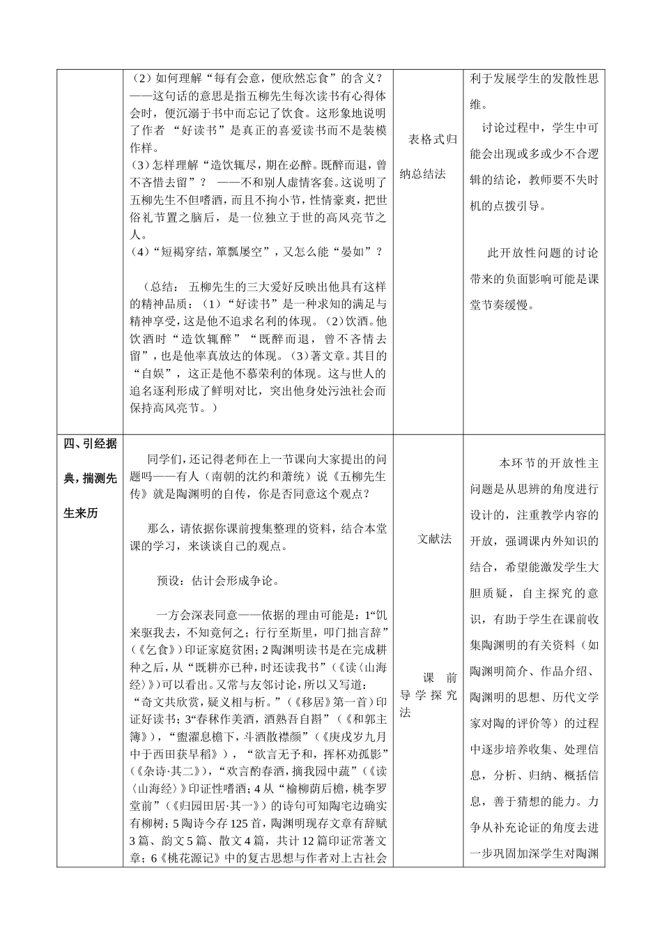 香坊区星光中学曹军华《五柳先生传》教学设计_第3页