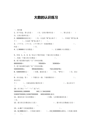 大数的认识练习