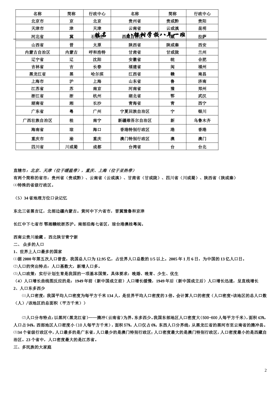 2013年最新人教版八年级地理上册复习提纲_第2页