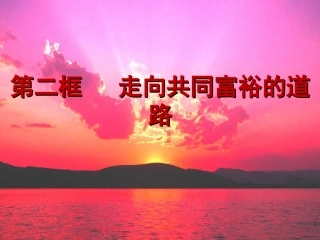 走向共同富裕的道路