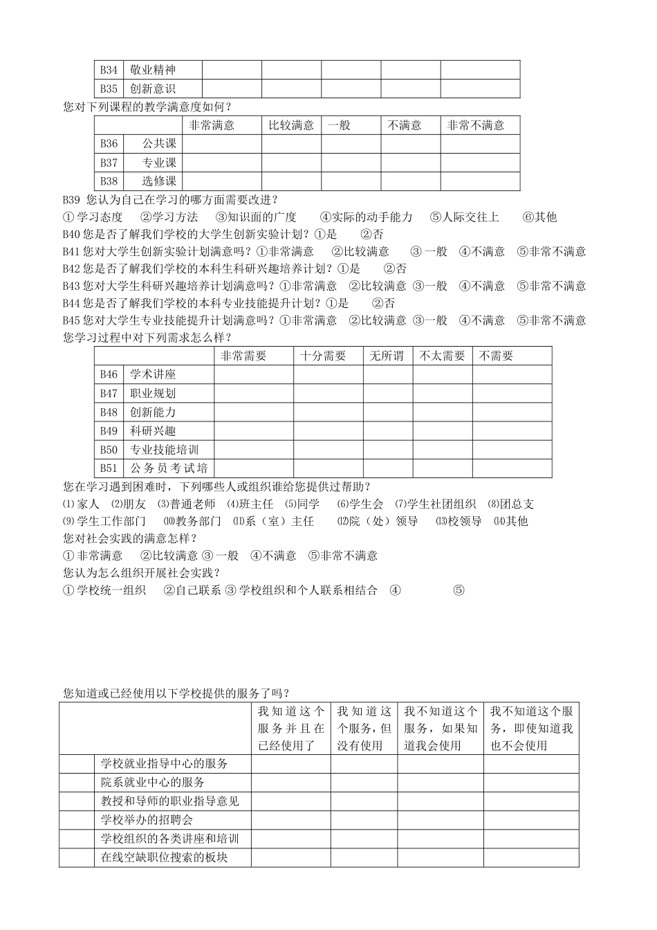 学生学习生活状况调查问卷_第3页