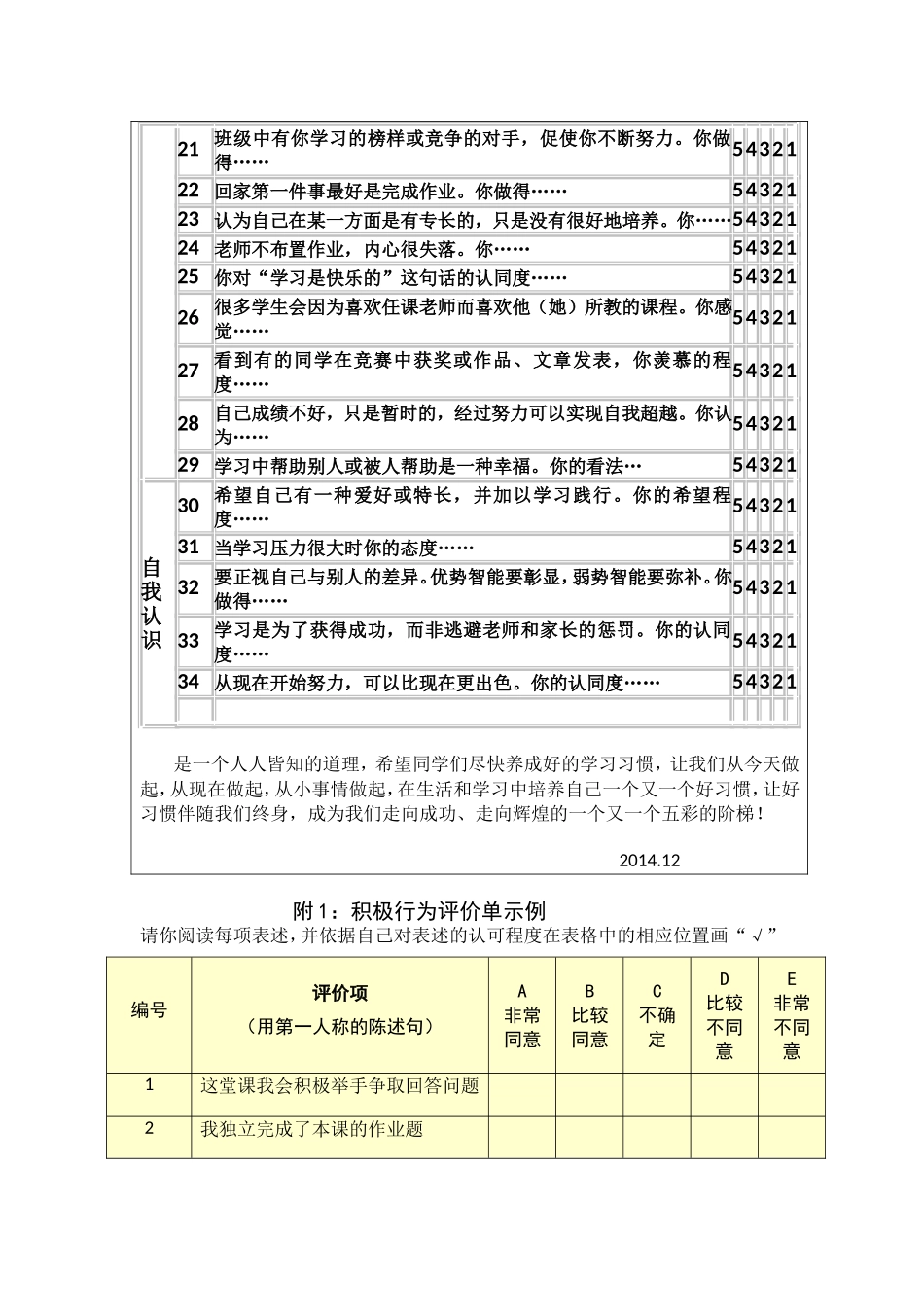 学习行为态度评价问卷参考模板（甘州郭）_第3页