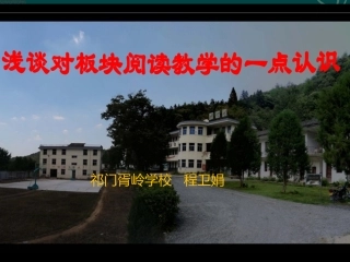 浅谈对板块教学的认识