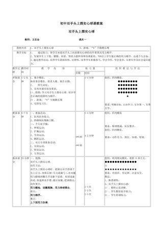 初中双手头上掷实心球课教案