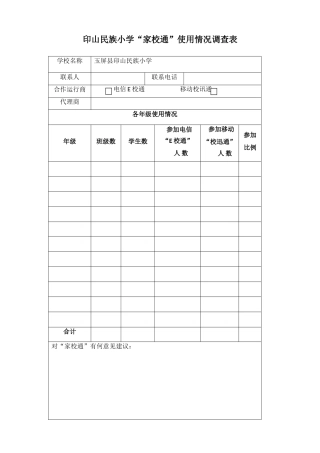 学校“家校通”使用情况调查表 (3)