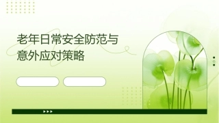 老年日常安全防范与意外应对策略