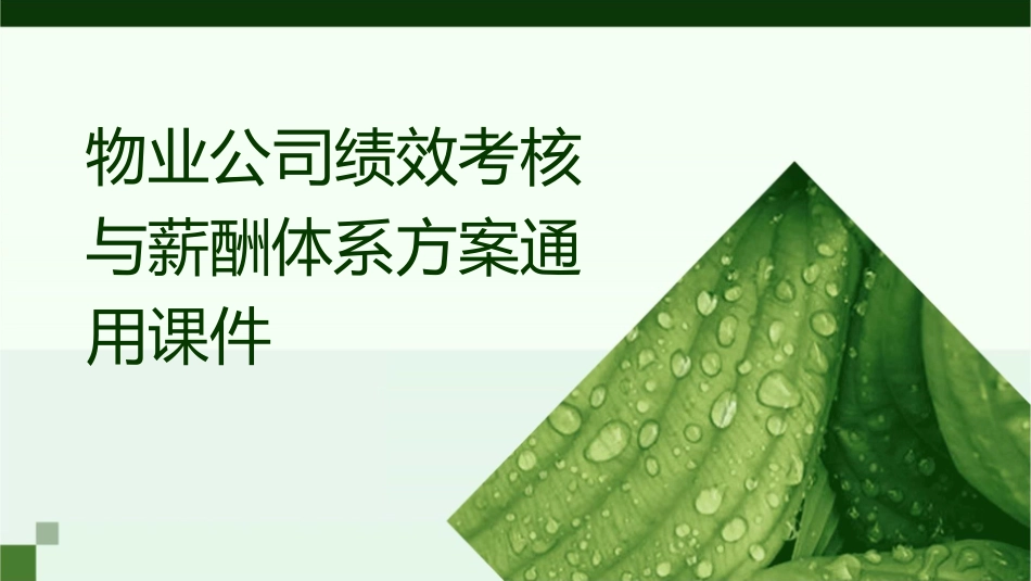 物业公司绩效考核与薪酬体系方案通用课件_第1页