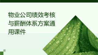 物业公司绩效考核与薪酬体系方案通用课件
