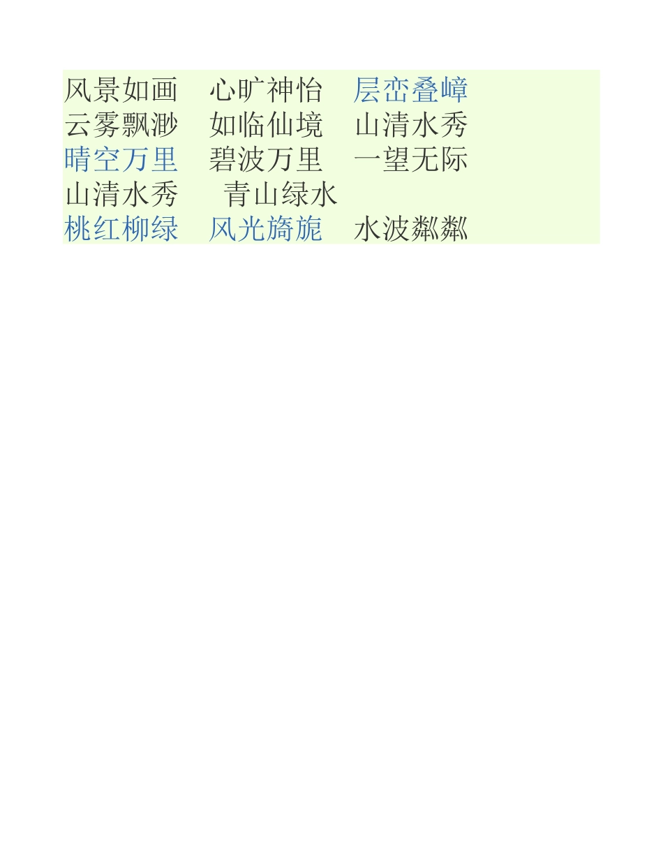 风景如画心旷神怡层峦叠嶂_第1页