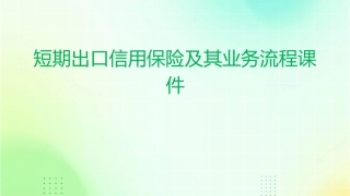 短期出口信用保险及其业务流程课件