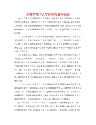 乡镇干部个人工作自我参考总结
