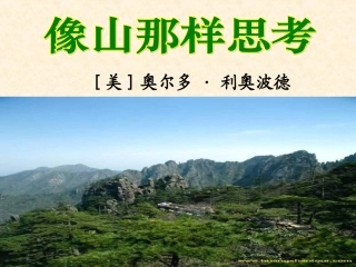 像山那样思考(公开课)