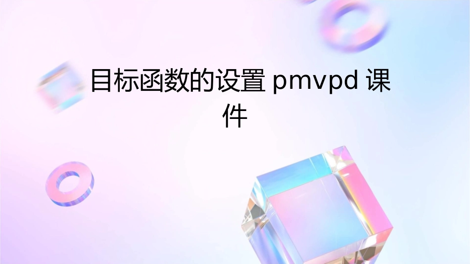 目标函数的设置PMVPD课件_第1页