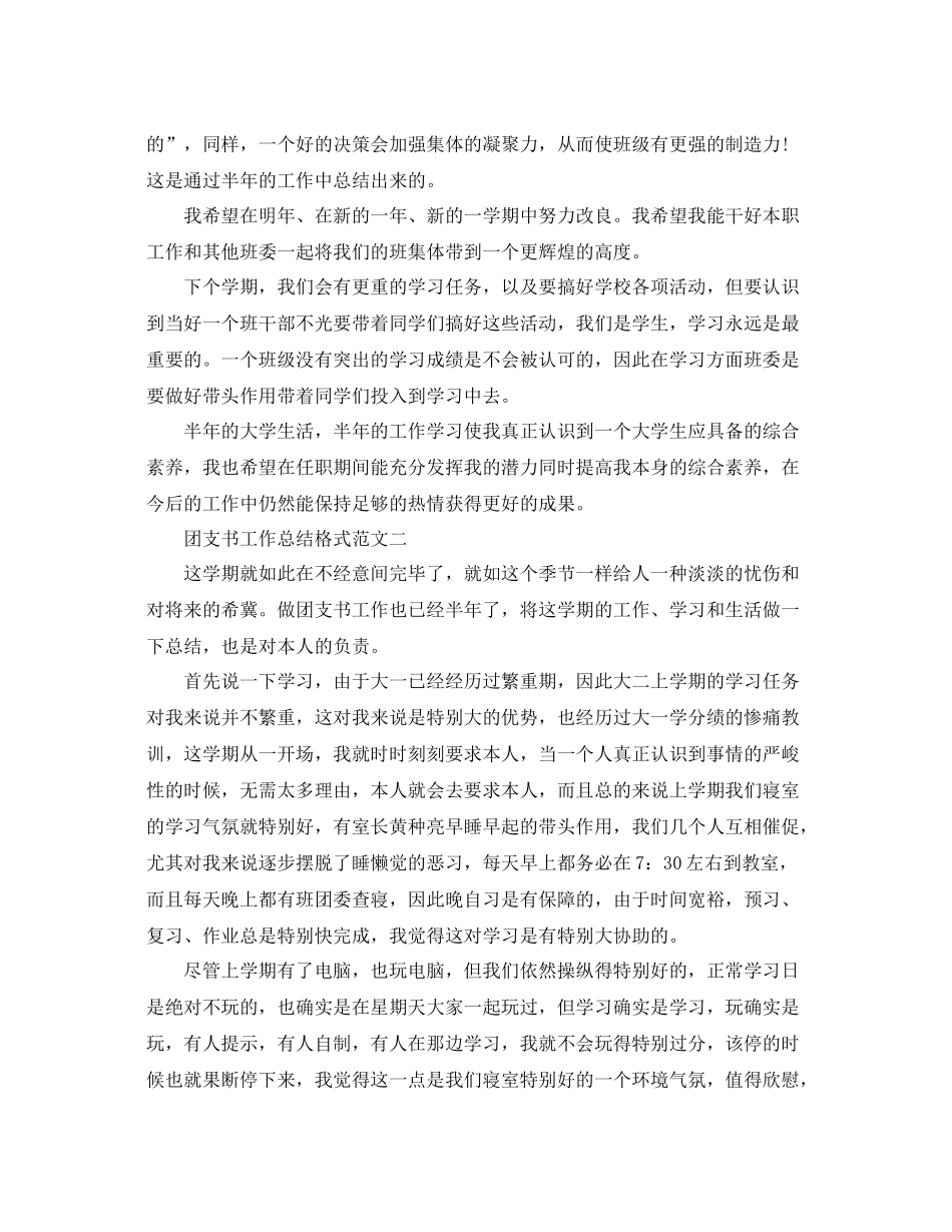 工作参考总结格式团支书工作参考总结格式范文_第2页