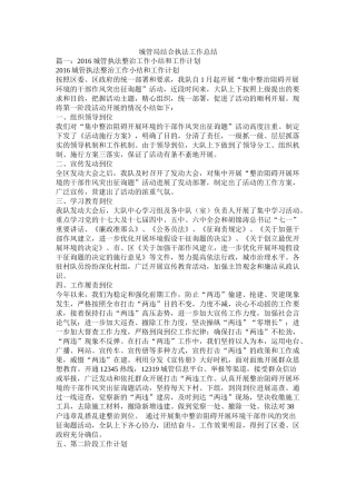 城管局联合执法工作总结