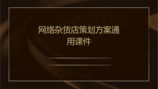网络杂货店策划方案通用课件