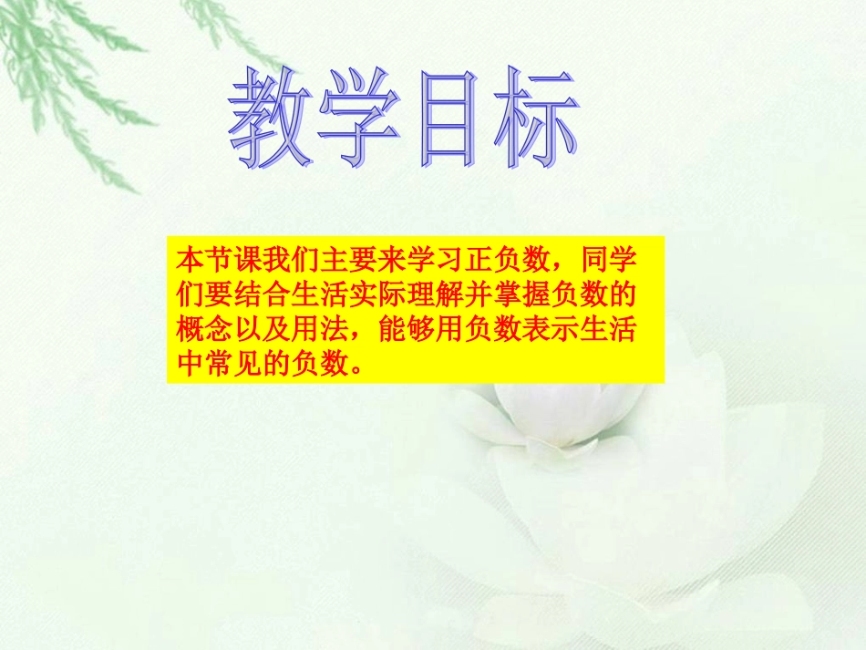 北师大版数学四年级上册《生活中的正负数》PPT课件[1]_第2页