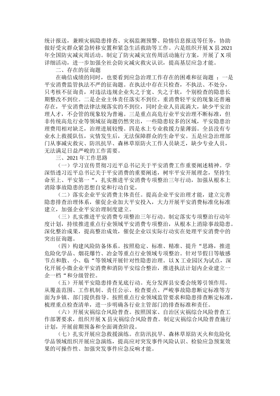 县年工作总结暨年工作思路（应急管理局）_第3页