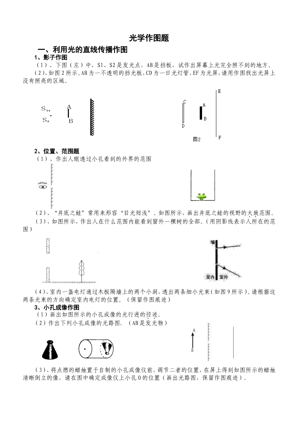 初中光学作图题_第1页