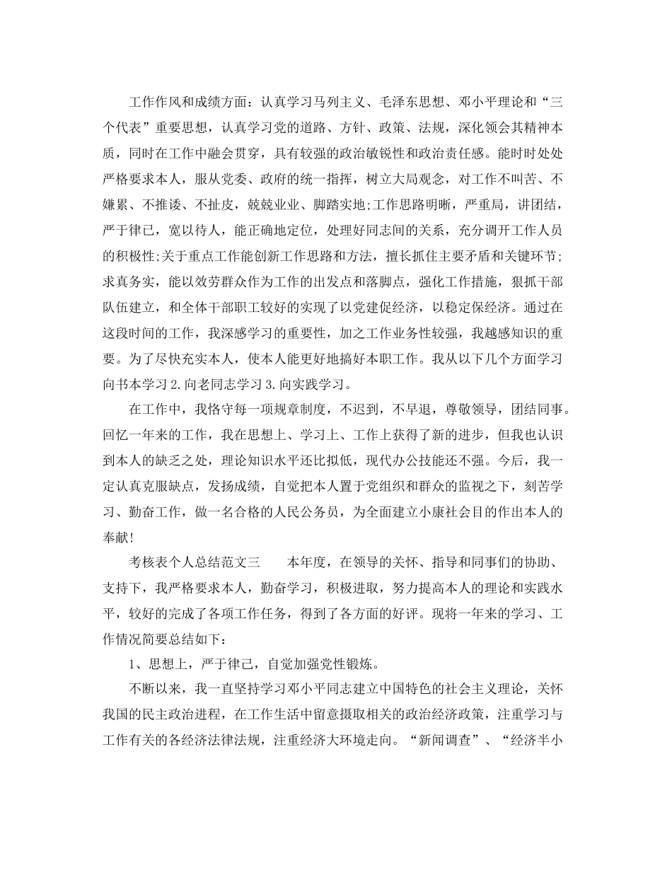 考核表个人参考总结范文大全_第3页