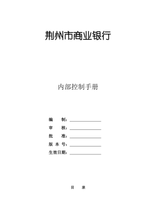 银行内部控制手册(修改)