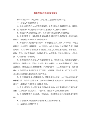 酒水销售公司的工作计划范文 