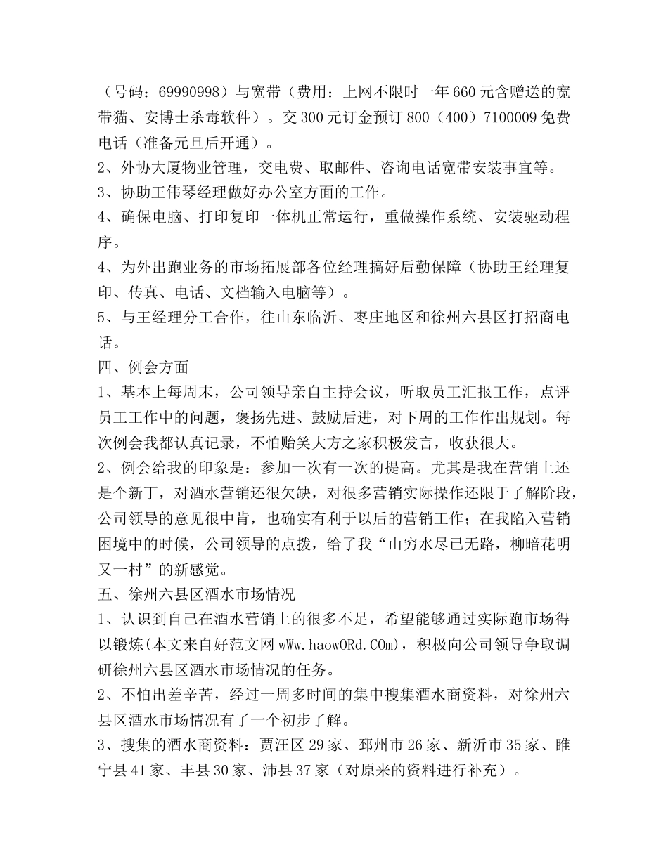 酒水销售个人工作总结(精选多篇) _第2页