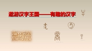 遨游汉字王国——有趣的汉字