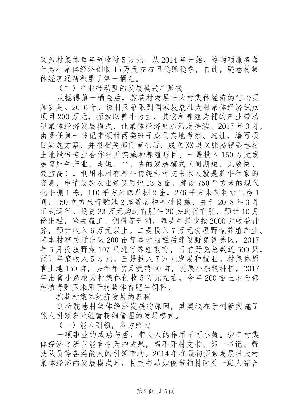 驼巷村发展壮大村集体经济调研报告_第2页