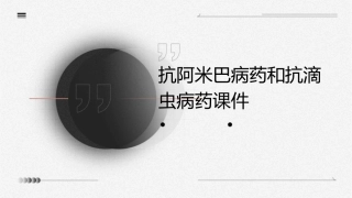抗阿米巴病药和抗滴虫病药课件
