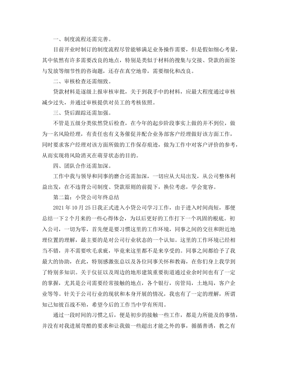 小贷公司风险经理个人工作参考总结_第3页