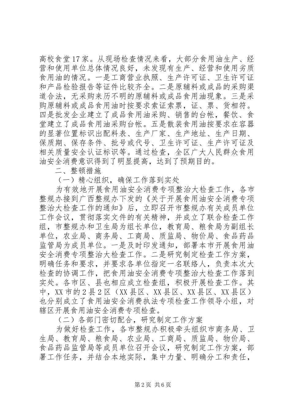 食用油安全检查工作汇报_第2页