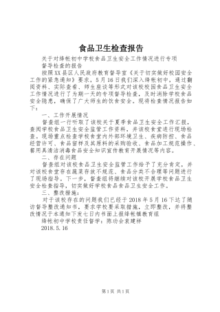 食品卫生检查报告