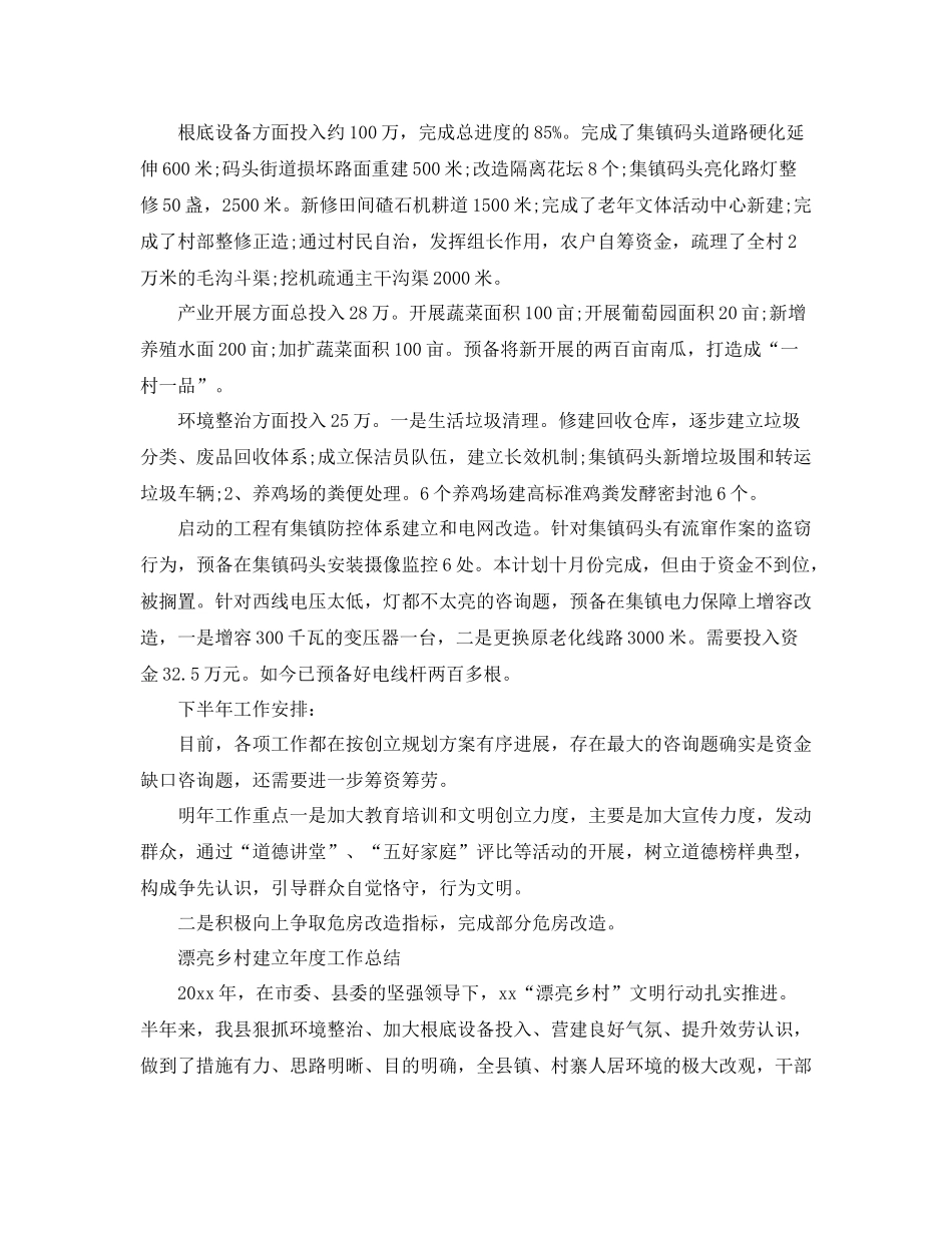 2021年度工作参考总结美丽乡村建设年度工作参考总结_第2页