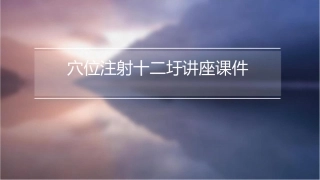 穴位注射十二圩讲座课件