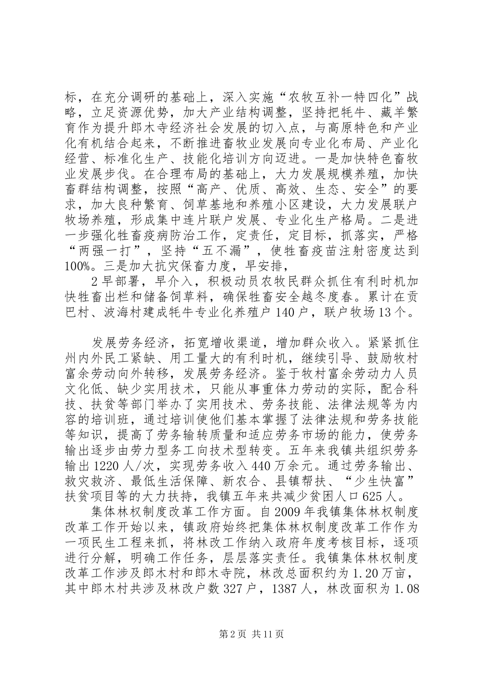 郎木寺镇人民政府五年工作报告_第2页