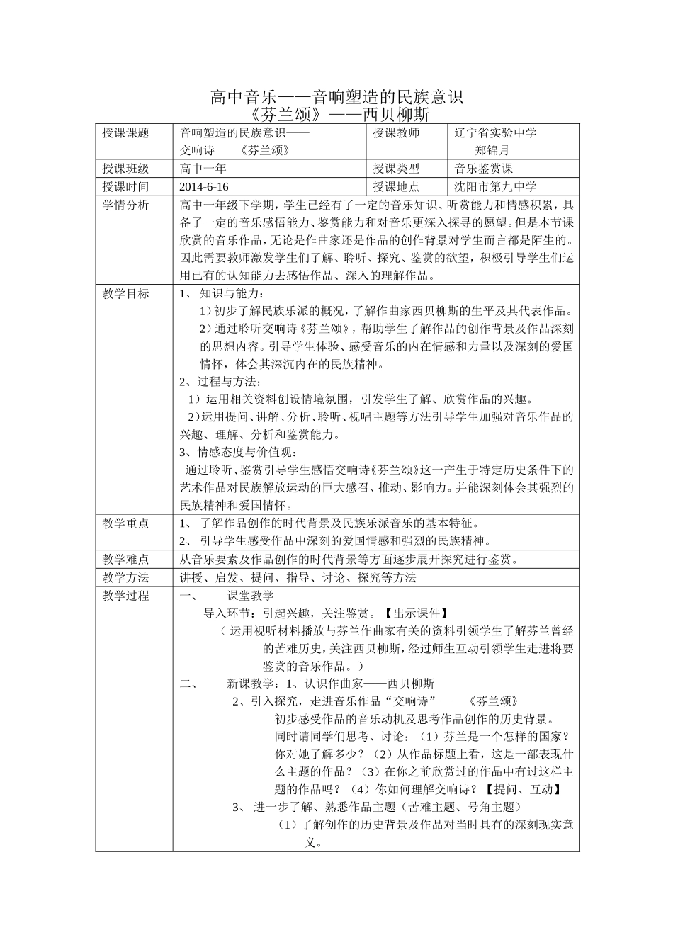 音响塑造的民族意识《芬兰颂》Word文档_第1页