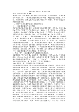 团支部组织建设汇报总结材料精选