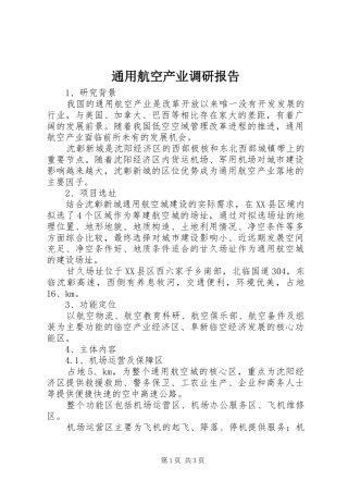 通用航空产业调研报告