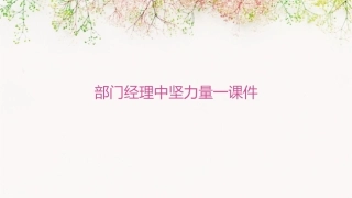 部门经理中坚力量一课件