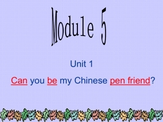 外研社六年级上册M5U1Canyoubemypenfriend