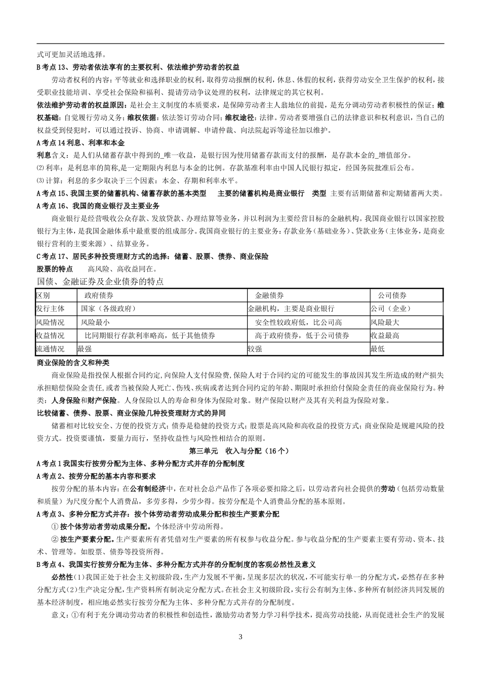 2014高中政治学业水平考试复习提纲(经济、政治、文化)_第3页