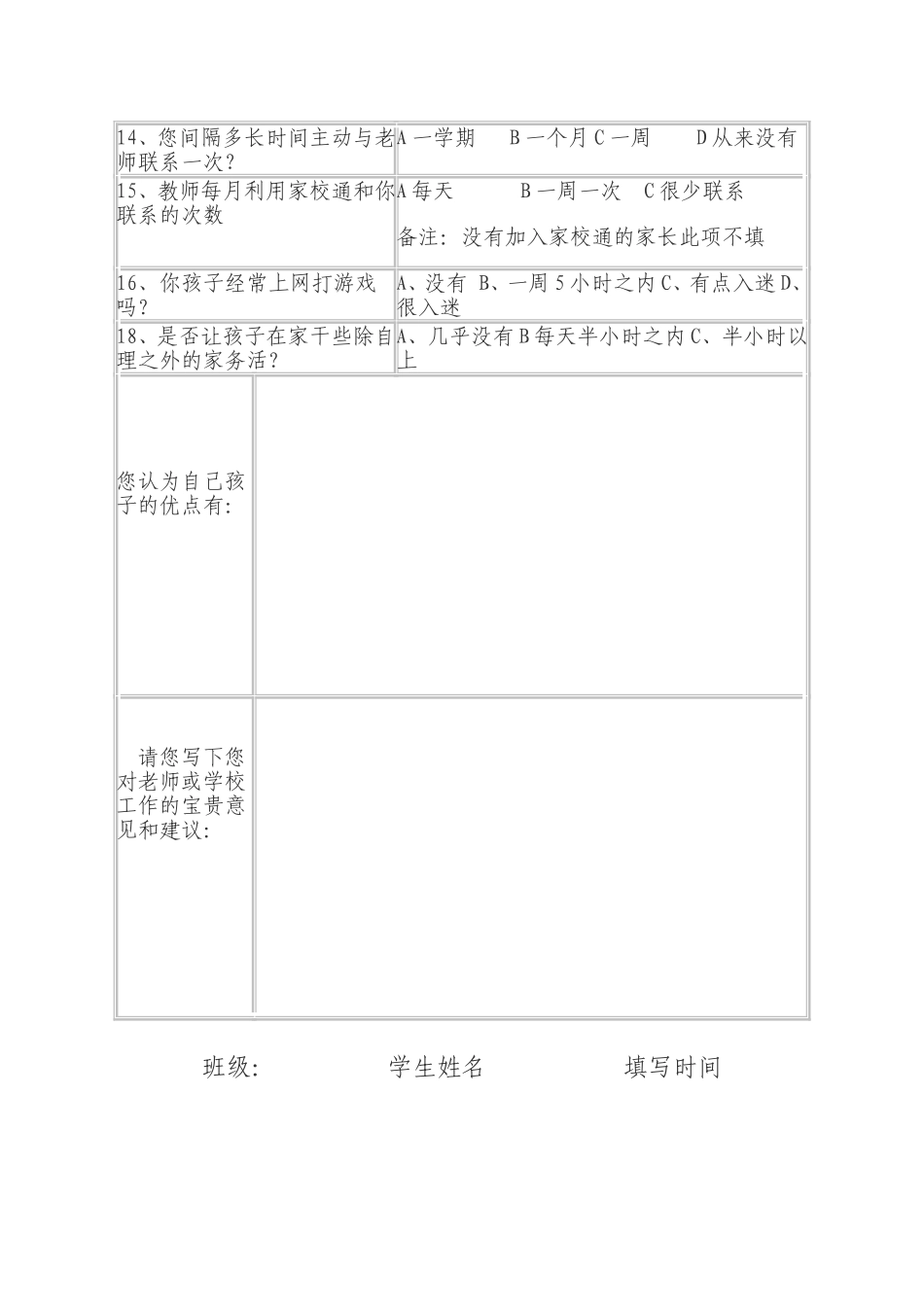 家校沟通问卷调查表_第2页