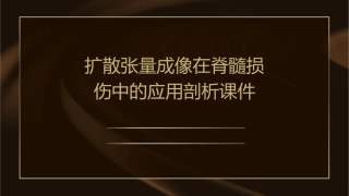 扩散张量成像在脊髓损伤中的应用剖析课件