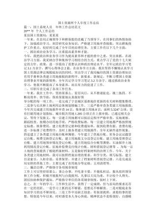 国土资源所个人年度工作总结