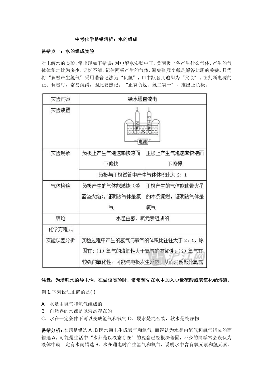 中考化学易错辨析_第1页
