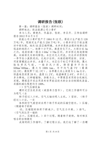 调研报告(张欧)
