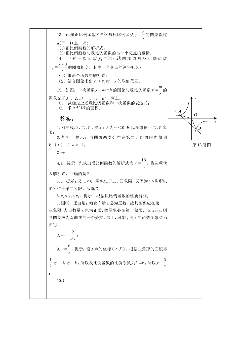 反比例函数练习_第3页