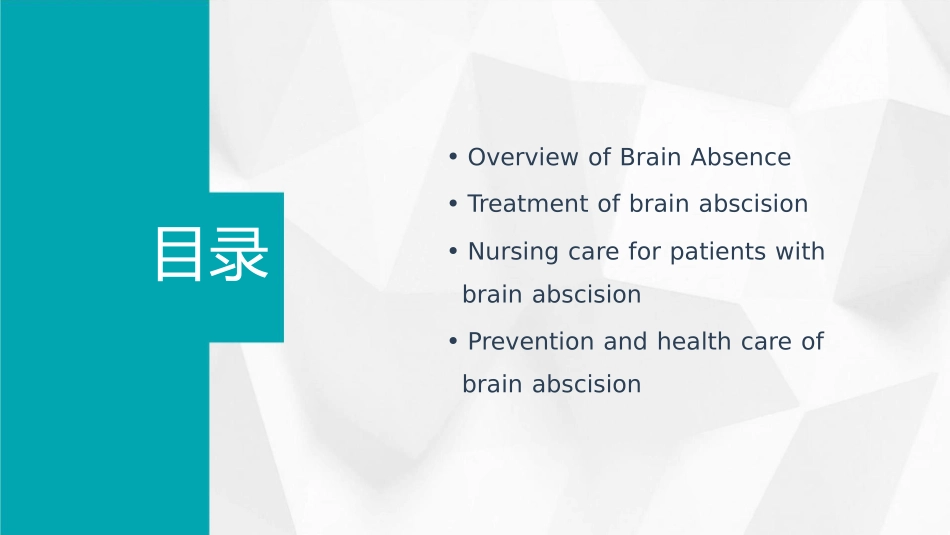脑脓肿诊断及治疗英文版护理课件_第2页